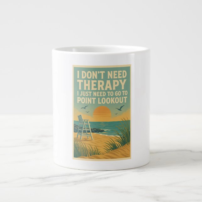 Caneca De Café Grande Não preciso de terapia, só preciso de "Point Looko (Frente)
