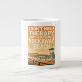 Caneca De Café Grande Não preciso de terapia, só preciso de Rockaway Bea