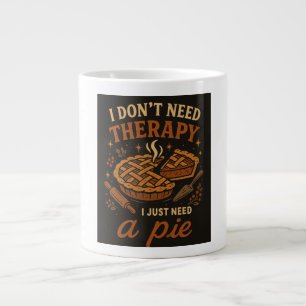 Caneca De Café Grande Não preciso de terapia, só preciso de uma torta