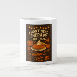 Caneca De Café Grande Não preciso de terapia, só preciso de uma torta de