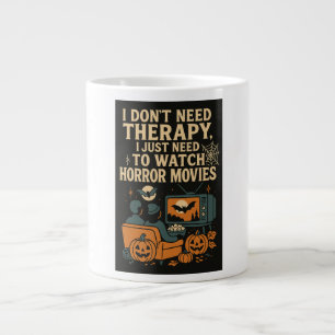 Caneca De Café Grande Não preciso de terapia, só preciso de ver o horror