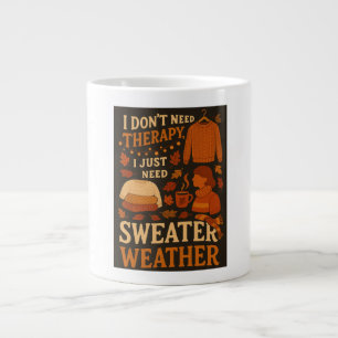 Caneca De Café Grande Não preciso de terapia, só preciso do tempo do sué