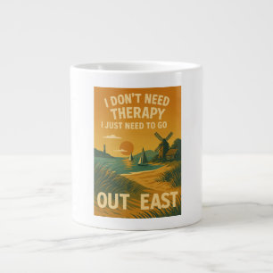 Caneca De Café Grande Não preciso de terapia, só preciso ir para o Leste