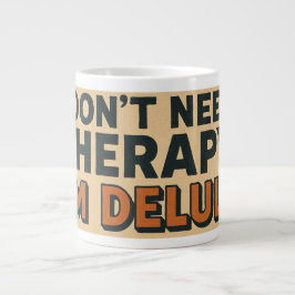 Caneca De Café Grande Não preciso de terapia, sou Delulu