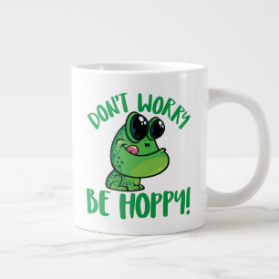 Caneca De Café Grande Não se preocupe com o Sapo de animação sorridente