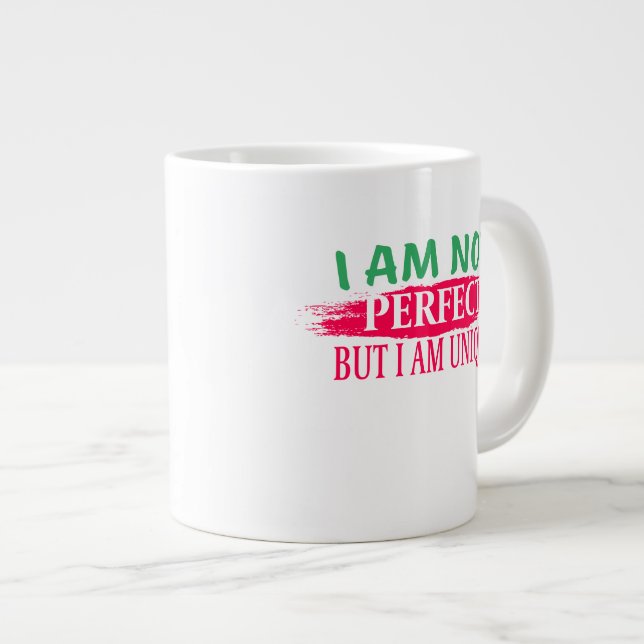 Caneca De Café Grande Não sou perfeito, mas sou único (Frente Esquerda)