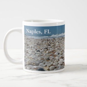 Caneca De Café Grande Nápoles, FL Seashells na praia Mug