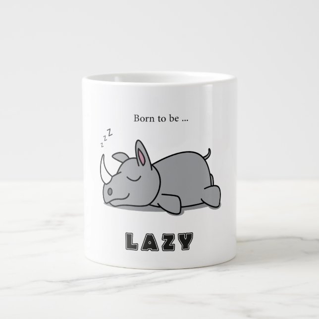 Caneca De Café Grande Nascer de preguiça (Frente)