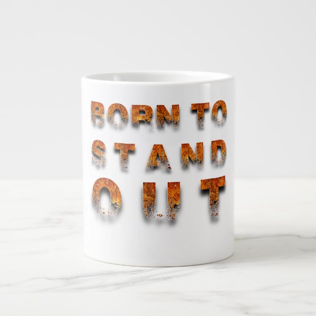 Caneca De Café Grande Nascido para se Destacar (Frente)