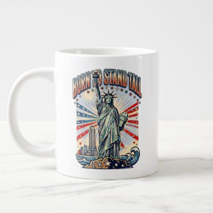 Caneca De Café Grande Nascido para se Manter Firme Arte Patriótica