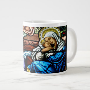 Caneca De Café Grande Nascimento da Janela de Vidro de Jesus