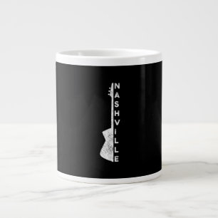 Caneca De Café Grande Nashville Guitar Country Music Oferece Presentes