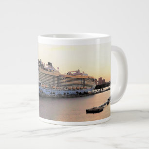 Caneca De Café Grande Nassau Harbor Daybreak com navio de cruzeiro