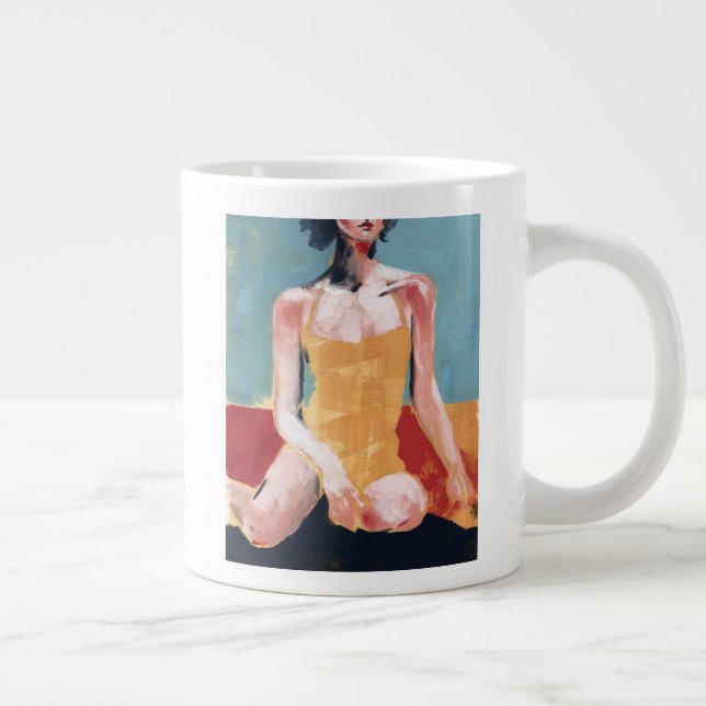 Caneca De Café Grande Natação de vinheta - maiô amarelo (Direita)