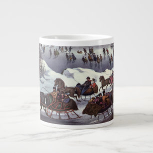 Caneca De Café Grande Natais vintages Dormem, Central Park, no inverno
