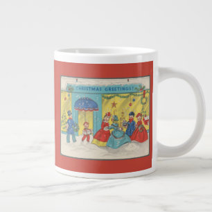 Caneca De Café Grande Natais vintages Retro Saudações Antigas Inverno