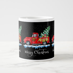 Caneca De Café Grande Natal Antigo Caminhão Vermelho Natalino Vintage
