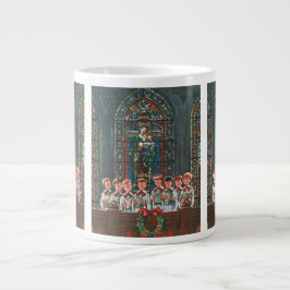 Caneca De Café Grande Natal Antigo Crianças Cantando Coro na Igreja