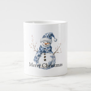 Caneca De Café Grande Natal - Branca Azul - Neve