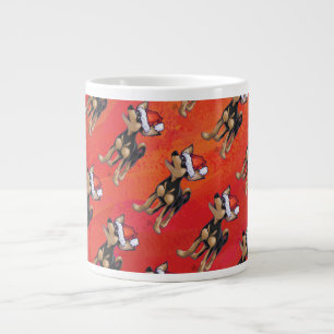 Caneca De Café Grande Natal Chihuahua Em Vermelho