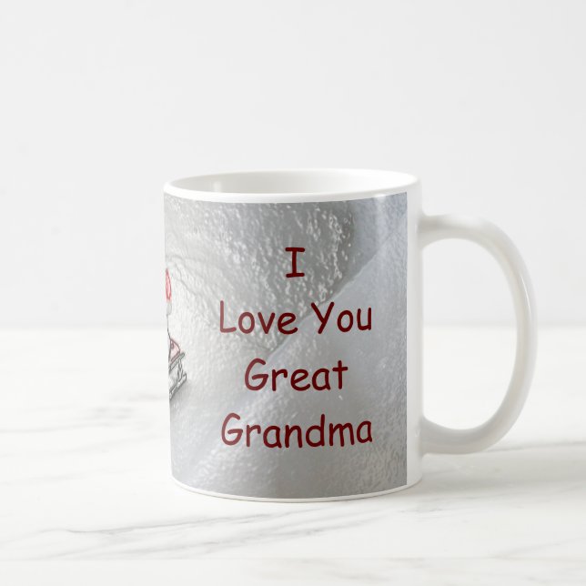 Caneca De Café Grande Natal da avó - eu te amo pinguim (Direita)