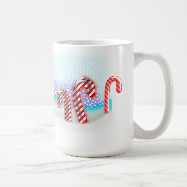 Caneca De Café Grande Natal da Floresta de Candy Cane (Direita)