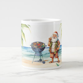 Caneca De Café Grande Natal em julho com Papais noeis na praia