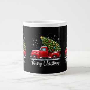 Caneca De Café Grande Natal Feliz Natal Caminhão Vermelho Árvore Homens 