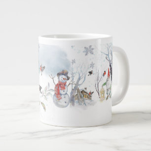Caneca De Café Grande Natal Mágico Escandinavo de Inverno