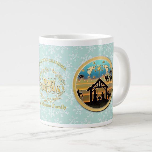 Caneca De Café Grande Natal Natividade e Ama Vovó (Frente Esquerda)