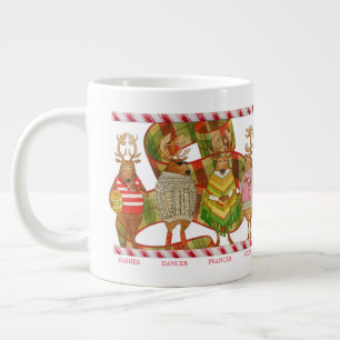 Caneca De Café Grande NATAL REINDEER Grande Caneca Branca