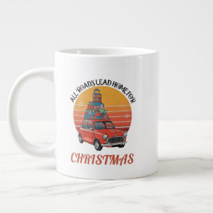 Caneca De Café Grande Natal Retro