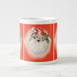 Caneca De Café Grande Natal Vintage, Papai Noel Alegre dos Anos 50