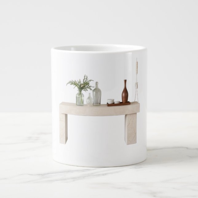 Caneca De Café Grande Natural Limestone Console Table Honed Earthy Stone (Frente)