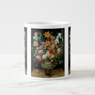 Caneca De Café Grande Nature-Morta Barroca Antiga Flores em um Vaso