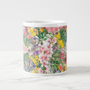Caneca De Café Grande Natureza de Burst Floral do Jardim de Flores Selva