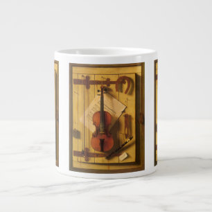 Caneca De Café Grande Natureza-morta com violino e partitura de William 