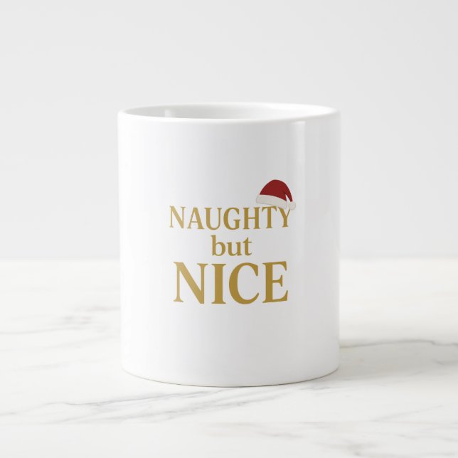 Caneca De Café Grande Naughty But Nice – Humor Coffee Mug (Frente)