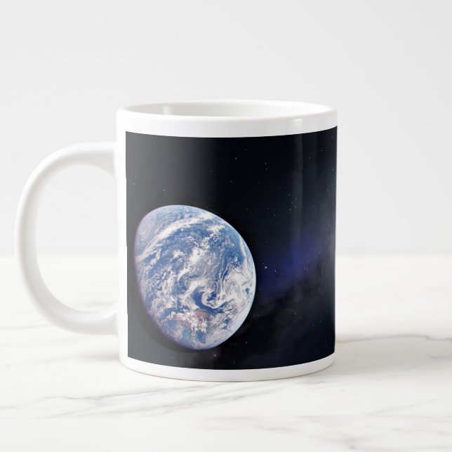 Caneca De Café Grande Nave Espacial Dragão Xl Com Planeta Terra Em Distâ (Esquerda)