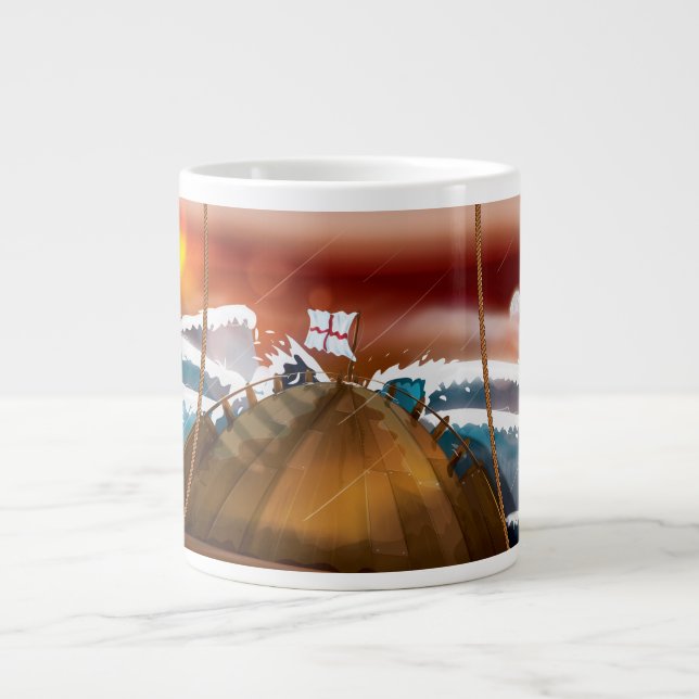 Caneca De Café Grande Navio da Tempestade do Oceano Atlântico (Frente)