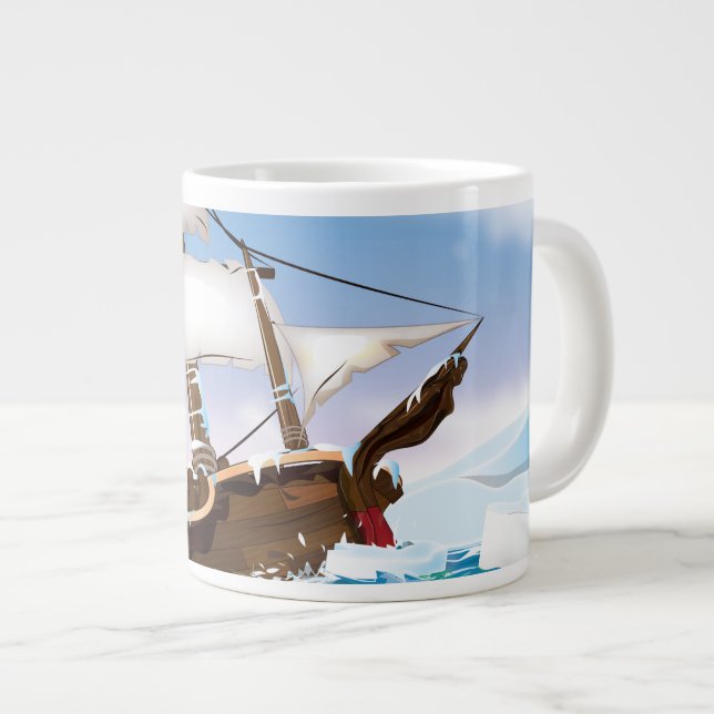 Caneca De Café Grande Navio Quebra-Gelo (Frente Esquerda)