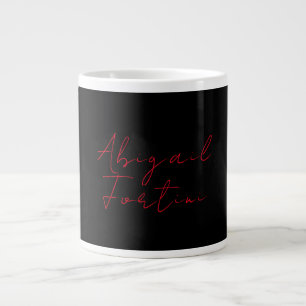 Caneca De Café Grande Negra vermelha-vermelha minimalista profissional