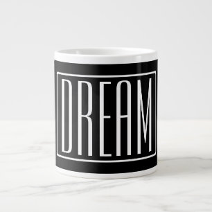 Caneca De Café Grande Negrito & Moderno Seu Nome ou Palavra Branco no