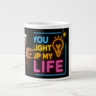 Caneca De Café Grande Neon Coffee Vibes | Típica brilhante Tampão Preto