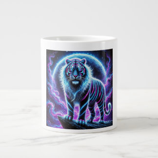 Caneca De Café Grande Neon Energy Tiger Jumbo Specialty Design.