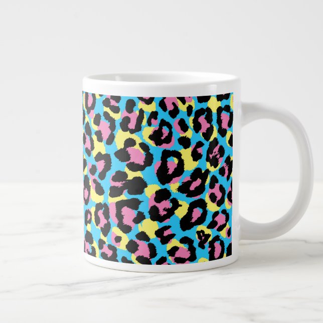 Caneca De Café Grande Neon Leopard Spot (Direita)