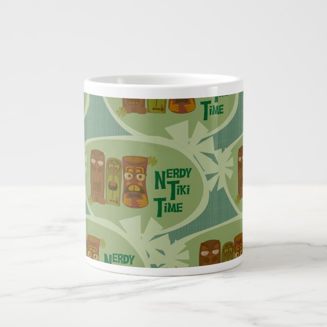 Caneca De Café Grande Nerdy Tiki Time Retro Art Slogan Design (Frente)