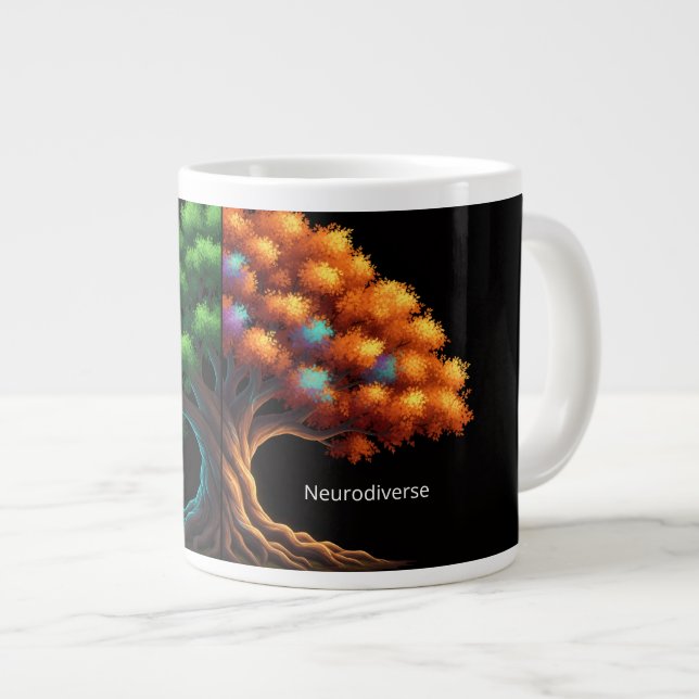 Caneca De Café Grande Neurotípico vs. Neurodiverso (Frente Esquerda)