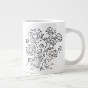Caneca De Café Grande New England Aster - Symphyotrichum Novae-Angliae