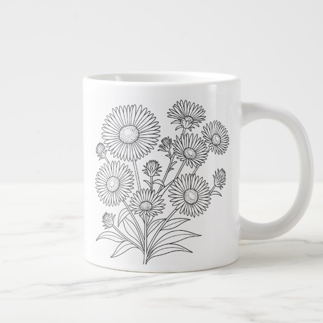 Caneca De Café Grande New England Aster - Symphyotrichum Novae-Angliae (Direita)